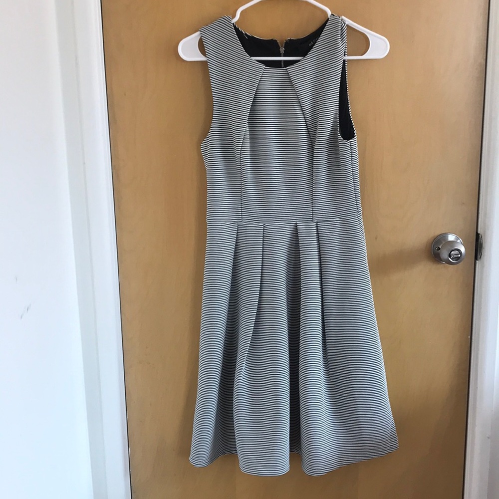 Black and white striped dress